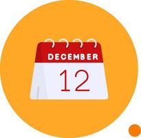 12th of December Long Circle Icon vector