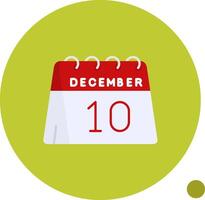 10th of December Long Circle Icon vector