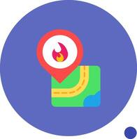 fuego largo circulo icono vector