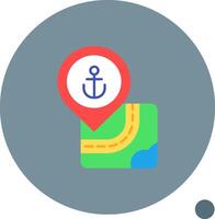 Port Long Circle Icon vector