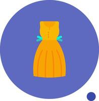 vestido de verano largo circulo icono vector