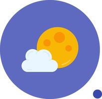 Moon Long Circle Icon vector