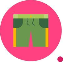 pantalones cortos largo circulo icono vector