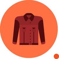 chaqueta largo circulo icono vector