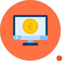 Pound Long Circle Icon vector