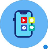 Mobile application Long Circle Icon vector