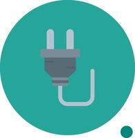 Plug Long Circle Icon vector