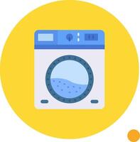 lavandería largo circulo icono vector