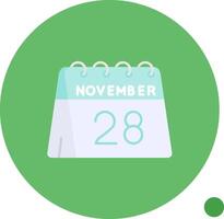 28th of November Long Circle Icon vector