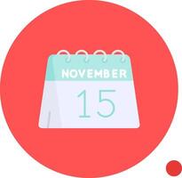 15 de noviembre largo circulo icono vector