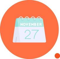27th of November Long Circle Icon vector