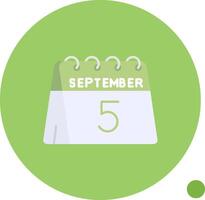 5th of September Long Circle Icon vector