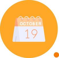 19th of October Long Circle Icon vector