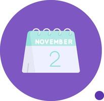 2nd of November Long Circle Icon vector