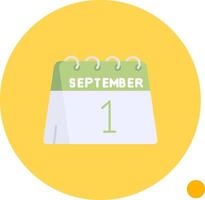 1st of September Long Circle Icon vector