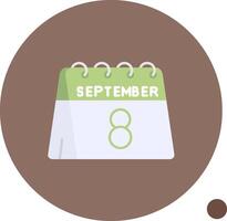 8th of September Long Circle Icon vector