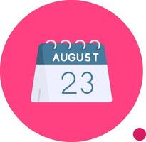 23rd of August Long Circle Icon vector