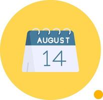 14th of August Long Circle Icon vector