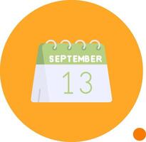 13th of September Long Circle Icon vector