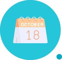 18th of October Long Circle Icon vector