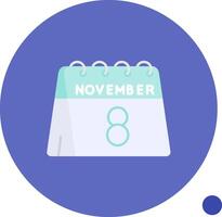 8th of November Long Circle Icon vector