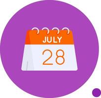 28th of July Long Circle Icon vector