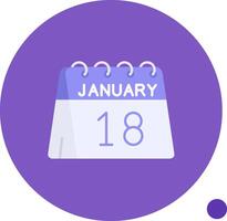 18th of January Long Circle Icon vector