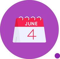 4th of June Long Circle Icon vector