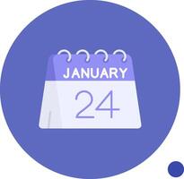 24th of January Long Circle Icon vector