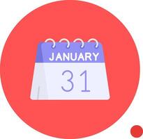 31st of January Long Circle Icon vector