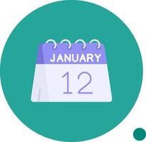 12th of January Long Circle Icon vector