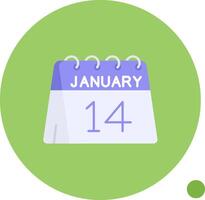 14th of January Long Circle Icon vector