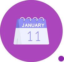 11th of January Long Circle Icon vector