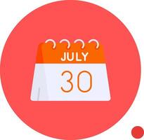 30th of July Long Circle Icon vector