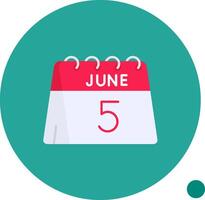 5th of June Long Circle Icon vector