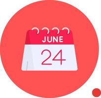 24th of June Long Circle Icon vector