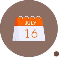 16th of July Long Circle Icon vector