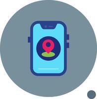 Location Long Circle Icon vector