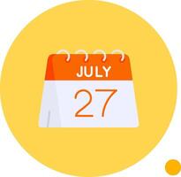 27th of July Long Circle Icon vector