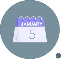 5th of January Long Circle Icon vector