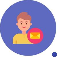 Email Long Circle Icon vector