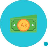 Australian dollar Long Circle Icon vector