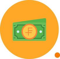 Swiss franc Long Circle Icon vector