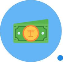 Tenge Long Circle Icon vector