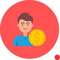 Dollar Long Circle Icon vector