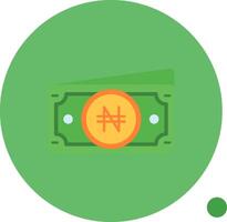 Naira Long Circle Icon vector