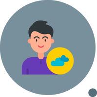 Cloud Long Circle Icon vector