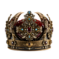 king crown isolated on transparent background ,royal crown cut out png ,generative ai