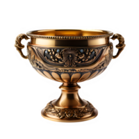 golden cup trophy isolated on transparent background ,award trophy cut out png ,generative ai