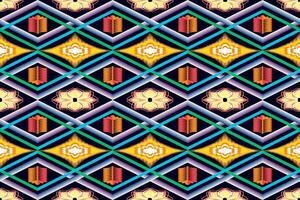 Ethnic abstract ikat. Seamless pattern in tribal, folk embroidery. Aztec geometric art ornament print.Design for carpet, wallpaper, clothing, wrapping, fabric, cover, textile.Style maxican,indain vector